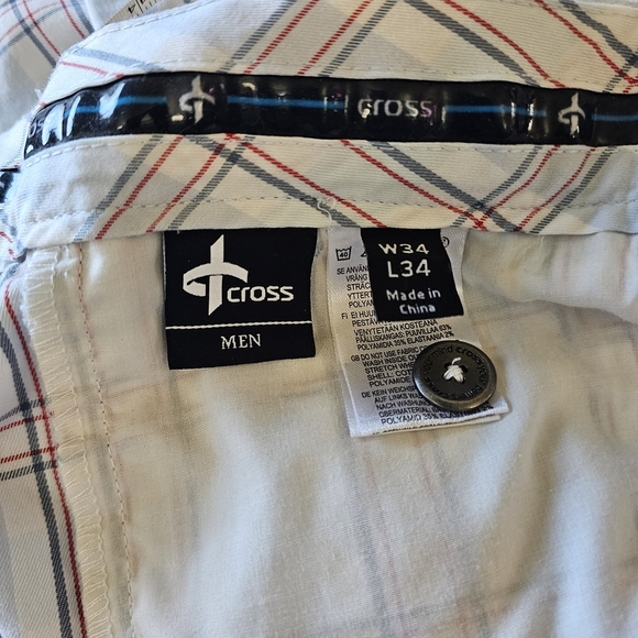 Cross Sportswear Golf Chino Pants Swedish For Men White Red Plaid - Picture 2 of 13